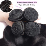 Body Wave Bundles Human Hair 18 20 22 24 Inch 100% Unprocessed 12A Brazilian Hair 4 Bundles Human Hair Body Wave Hair Extensions Natural Black
