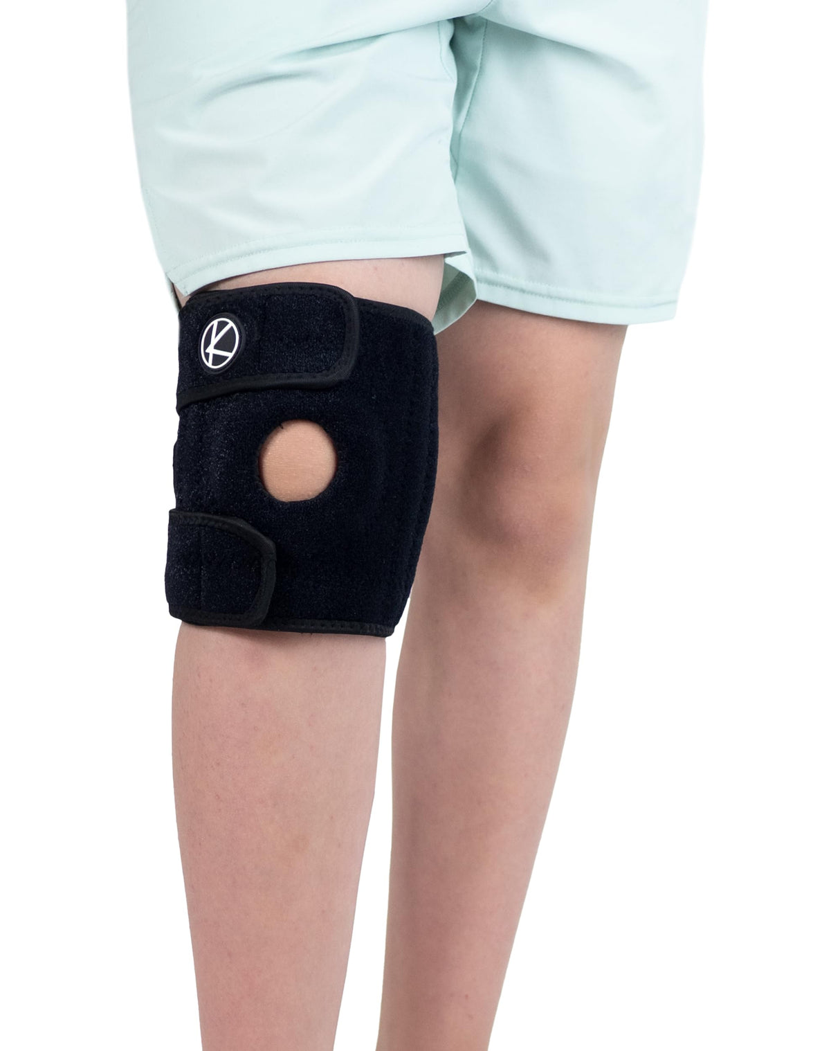 KARM Kids Knee Brace - Osgood Schlatter Knee Brace Youth for Kids, Sports, Pain, Arthritis, Patella, Meniscus Tear, MCL, ACL - Adjustable Compression Support for Child, Boys & Girls (Black)