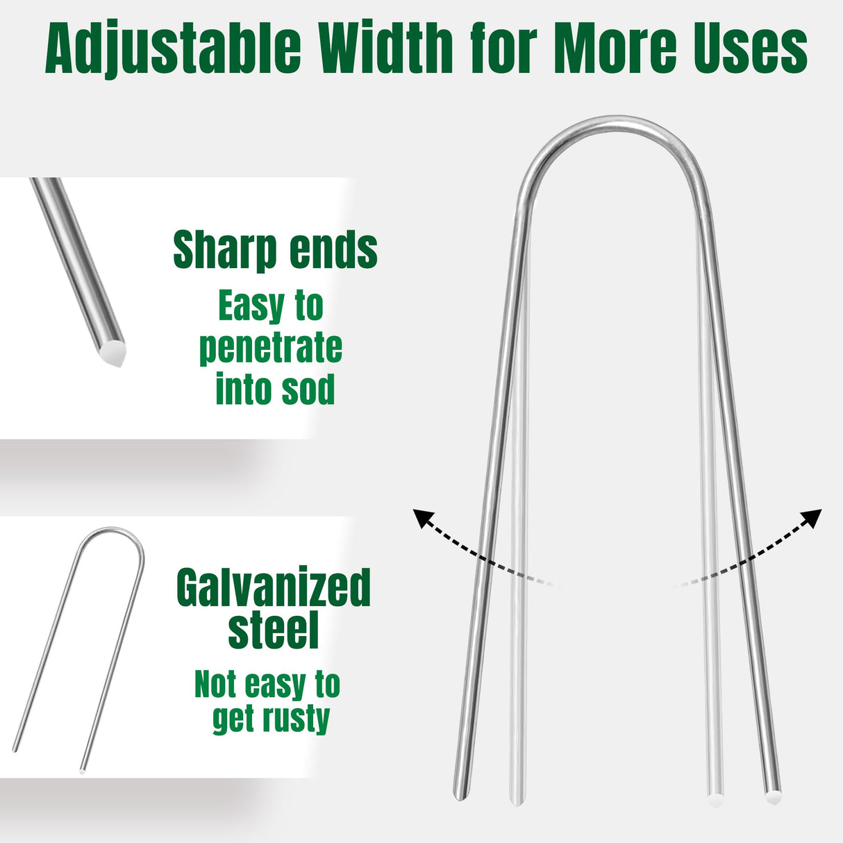 ToolTide 100 Pack 6 Inch U Shaped Garden Stakes Drip Irrigation Stakes