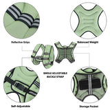 APEXUP Weighted Vest with 5lbs/10lbs/15lbs/20lbs/25lbs/30lbs Weights and Reflective Stripe, Weight Vest Men Women for Workout, Strength Training, Running (Mint, 10lbs)
