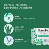 The Honey Pot Company - 120ct - Herbal Long Panty Liners for Women - Infused w/Essential Oils for Cooling Effect & Organic Cotton Cover - Feminine Care - FSA & HSA Eligible