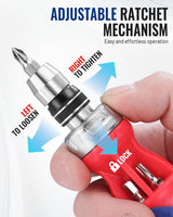 WORKPRO 12-in-1 Stubby Ratcheting Multi-bit Screwdriver, Short Screw Drivers with Magnetic, Quick-load Mechanism, Premium S2 Steel, Small Screwdriver with Double End Bits in Handle