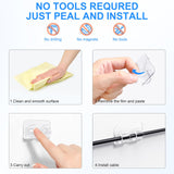 Hooks for Outdoor String Lights Clips: 40Pcs Heavy Duty Light Hook with Waterproof Adhesive Strips - Outside Clear Cord Holders for Hanging Christmas Lighting - Outdoors Sticky Clip