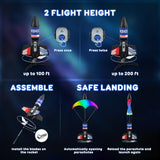 Rceico Rocket Launcher, 170 Feet of Flight Altitude, Model Rocket Kits with Launch Set, Ultra-high Flying Rocket, Rocket Toy, Kids Outdoor Toys, Gift for Kids Ages 8-12 Children's Day Gift