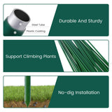 PROWORX 48 Inch 4 Ft Plant Support Garden Stakes 25 PCS, Sturdy Steel Plastic Coated Sticks for Outdoor Growing Climbing, Tomato, Trees, Cucumber, Beans
