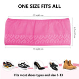 squish Shoe Covers Disposable Non Slip, 100 Pack(50 pairs) Pink Thick Extra Disposable Boot Covers Slip Proof Shoe Cover for Indoors Outdoors Durable Protector Covers Fits Virtually Most Shoes