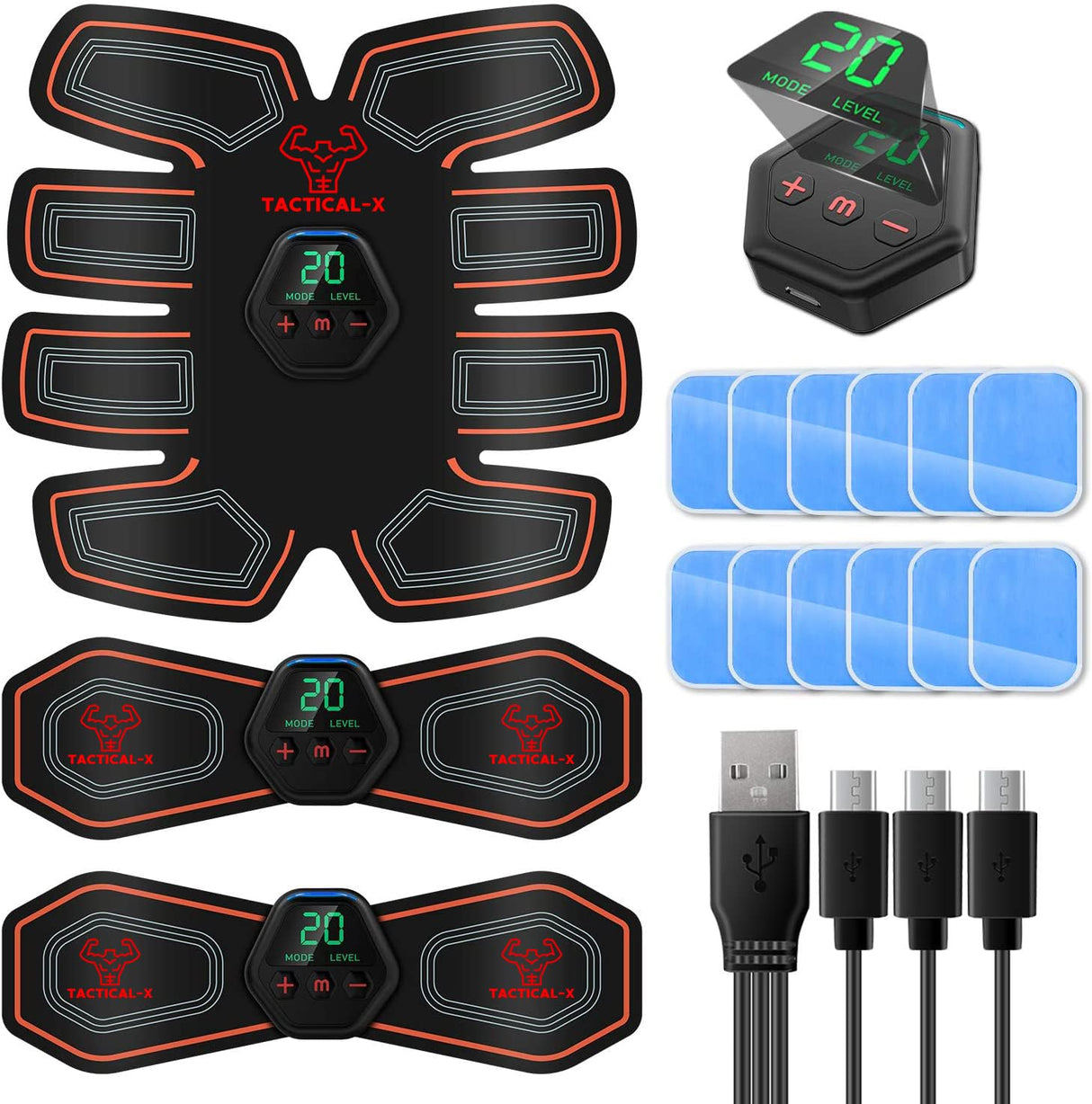 Tactical X Abs Stimulator Military Grade, Vital Flex Core Ab Stimulator Military Grade, MHD TENS - Ab Stimulator and for Easy Abs Muscle Stimulation and Muscle Activation, Ideal Home Gym Device,Unisex