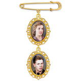 Wedding Bouquet Memorial Remembrance Photo Charm Gold Holds 2 Pictures