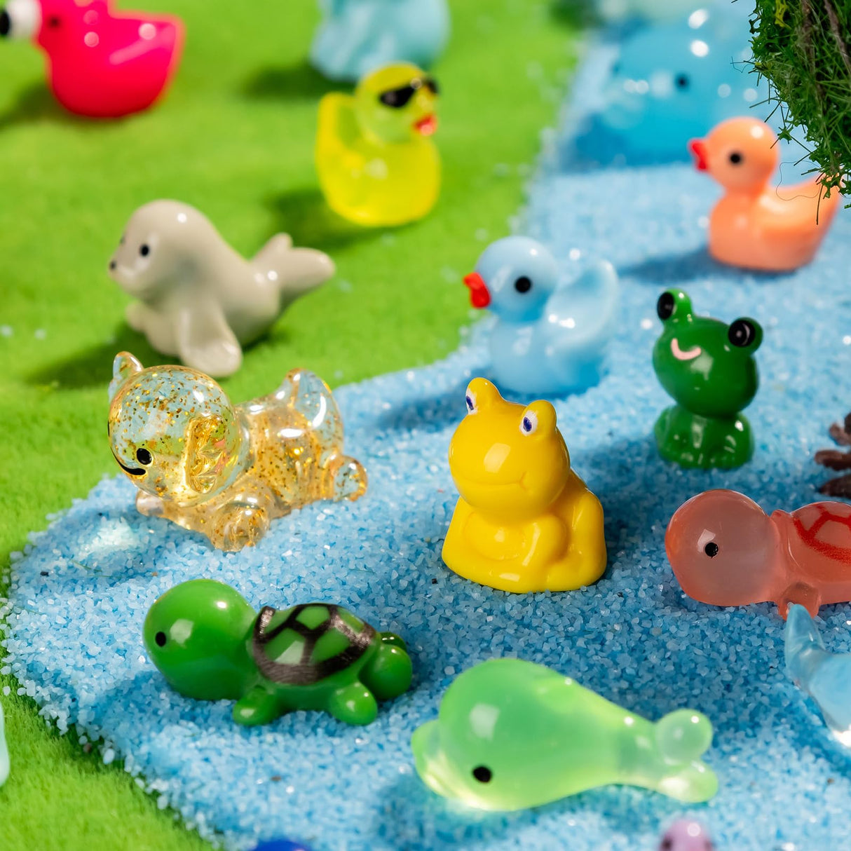 Teenzee 300pcs Mini Resin Animals Many Styles Variety Tiny Animals Figures Miniature Little Small Animal Figurines Bulk for Micro Fairy Garden Landscape Accessories Hide Crafts Decor Aquarium