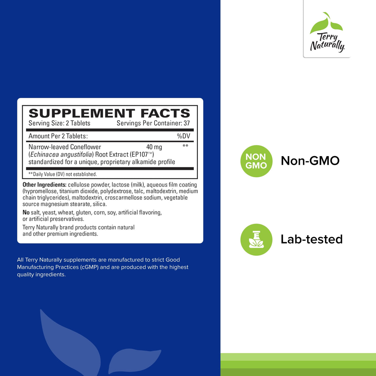 Terry Naturally AnxioCalm - 75 Tablets - Fast-Acting, Non-Drowsy, Non-Addictive Formula - Safe for Adults & Children 4+ Years - Non-GMO - 37 Servings
