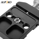 Aupoko QR-50N Plate Compatible with Arca Swiss, 50mm Universal Quick Release Plate Aluminum Alloy Clamp Adapter, 1/4" to 3/8" Compatible with Arca Swiss Ball Head