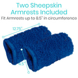 Vive Wheelchair Armrest Covers (Pair) - Memory Foam Sheepskin Accessories Pads for Transport Electric Wheel Chair Arm Rests - for Adults, Seniors, Handicapped - Soft Support Cushion for Mobility Aids