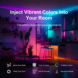 200 FT Led Lights for Bedroom (2 Rolls 100 FT), Music Synchronized Smart Led Strip Lights, Ultra Long with Remote Application Control Bluetooth LED Lights, Color Change RGB Light