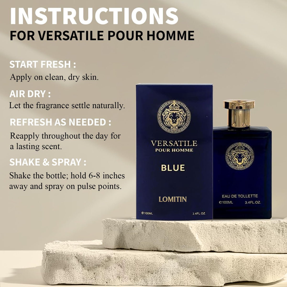 Lion Colonge Lion Versatile Cologne for Men (3.4oz/100ml x 5pcs) Fragrance Gift Set ...