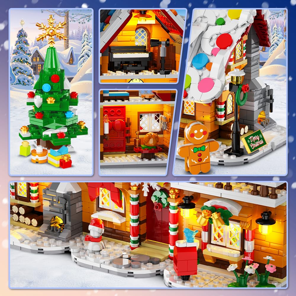 3-in-1 Advent Calendar 2026 Gingerbread House Mini Building Set with Lights