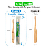 Dr. Noah Microplastic-Free Bamboo Baby Toothbrush, Dentist Designed, 4 Pack