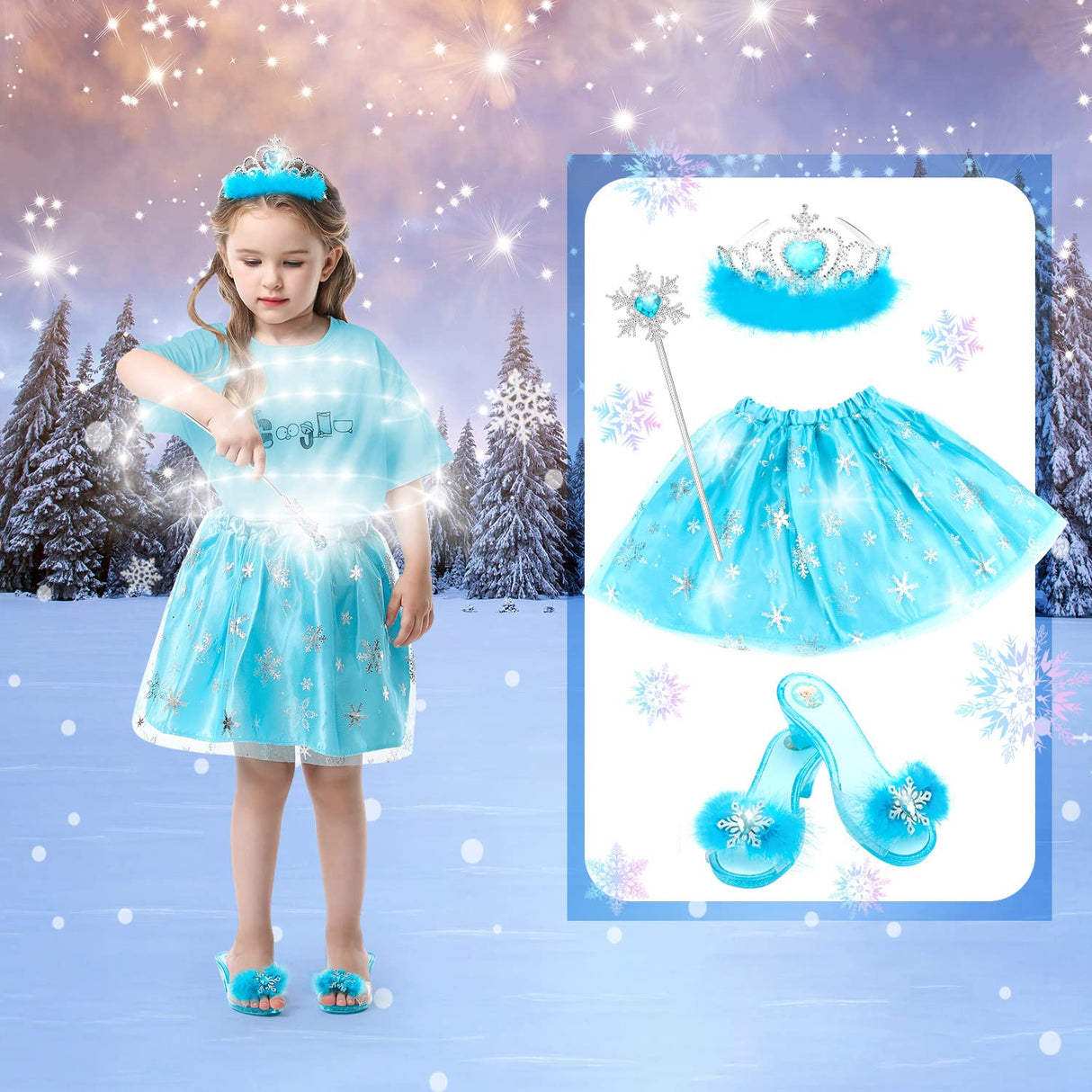 HAMSILY Princess Dress Up for Girl 3 4 5 6 Years Old Birthday Gifts Toys