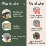Maporch Plastic Chicken Wire Fencing for Pet Protection - 15.7" x 10ft, Black HDPE Mesh - Garden Fence Animal Barrier for Dogs, Cats and Rabbits (2-Pack)