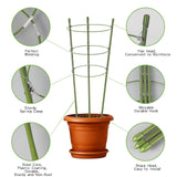 Garmeinea 6 Pack Plant Support Cages 18 Inches Small Tomato Cages and Supports with Adjustable Rings for Garden Pots, Climbing Plants, Bonus 98 Feet Twist Ties