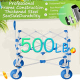 Beach Wagon with Big Wheels for Sand,400L Double Decker Wagon with Extender