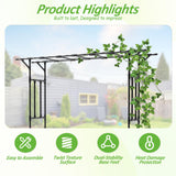 Trellume Garden Arch Trellis - 78.7" L×85.4" H Flat Top Garden Arch, Sturdy and Rustproof Garden Arch Trellis for Climbing Plants Outdoor, Arbor Trellis for Backyard, Patio, Lawn, Wedding(20MM Pipe)