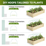Nsitehalo 36pcs Garden Hoops for Raised Beds with Garden Netting, Rust-Free Fiberglass Greenhouse Hoops Grow Tunnel & Clips, Hoop House Support Frame for Row Cover & Plant Stakes for Vegetables