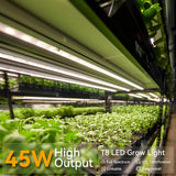 4FT Grow Lights for Indoor Plants,T8 5000K Full Spectrum Plant Light,270W(6 x 45W), LED Grow Light Strips whit Timer, Aluminum Reflector, Linkable,Plant Growing Lamp Fixture for Greenhouse Indoor 6pcs