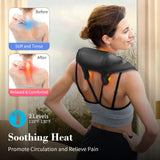 CuPiLo Shiatsu Neck Massager with Heat - FSA or HSA Eligible,Ideal Gifts for Her,Him,4D Cordless Deep Tissue Kneading Massage for Pain Relief,Rechargeable Massage for Neck,Shoulder,Traps and Back