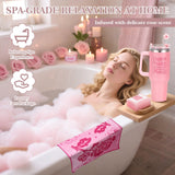 Birthday Gifts for Women Self Care Gift - Get Well Soon Gift Christmas Gifts - Rose Relaxing Spa Gift Basket Self Care Package for Women,Best Friend,Girlfriend,Wife,Mom,Sister,Her w/ Insulated Tumbler