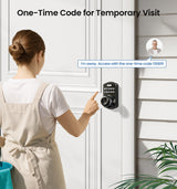 Veise Keypad Door Knob Lock, Keyless Entry Digital Lock with Handle, Electronic Smart Knob for Front Door & Bedroom, Easy Install, Auto Lock, Passage Mode, Anti-Peeping Password, Matte Black