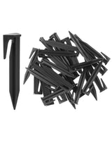 QWORK Plastic Boundary Wire Stakes, 200 Pcs, 3.35in, Black, Bayonet Tip, Garden Edging, Lawn Nails, Wire Pegs, Landscape Anchoring Spikes, Pet Fence, Mower Compatible