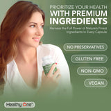 Healthy One Fruits & Veggies - 27 Balanced Whole Foods of Nature - Vitamins - Minerals - Antioxidants - Detox - Vegetables - Kale - Broccoli - Spinach - Beets - Raspberries - Multivitamin - 60 Count