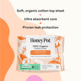 The Honey Pot Company - 80ct - Non-Herbal Heavy Panty Liners for Women w/Wings - Organic Cotton Cover & Ultra-Absorbent Core - Sanitary Pads - Feminine Care - FSA & HSA Eligible