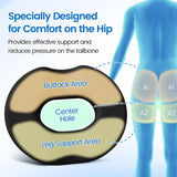 CushZone Donut Pillow Seat Cushion - Memory Foam Cooling Gel Lifting Cushion for Office & Home Chair, Car Seat, Wheelchair, Hemorrhoids Pillow, Sciatica & Tailbone Pain Relief Chair Cushion, Black