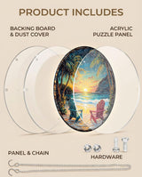 WOODBESTS Acrylic Jigsaw Puzzle Suncatcher 83 Pieces-Beach Vacation, DIY Acrylic Puzzle Sun Catcher, Window&Garden Decor, Unique Gifts for Mom, Women,Wife, Sisters, Aunt, Besties 7.4in