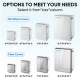 TICONN Outdoor Electrical Box Waterproof, Junction Box IP67 ABS Plastic Enclosure with Hinged Cover with Mounting Plate, Wall Brackets, Cable Glands (Clear, 8.7"x6.7"x4.3")