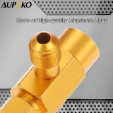 R134A Self-Sealing Can Tap with Right Hand Thread, R134A Valve Tool Bottle Opener with 1/2" Female R-H Thread and 1/4’’ SAE Male Connector, Fits for R134A Automotive Air Conditioning Charging