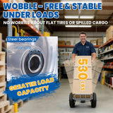Hyssk 4.10/3.50-4'' Tire and Wheel flat free, 10" Heavy Duty Solid Replacement Tire with 5/8” Axle Bore and Steel Bearings for Gorilla Cart, Hand Truck, Garden Cart, Yard Wagon Cart(2 Pack)