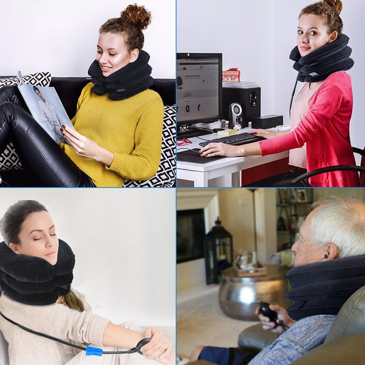 Branfit Cervical Neck Traction Device Pro - Adjustable Neck Support and Neck Stretcher for Spine Alignment and Neck Pain Relief