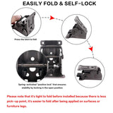 4 Pack Locking Hinge for Folding Table Brackets, Heavy Duty Folding Brackets 90 Degree Self Locking Folding Hinge for Table Legs Furniture