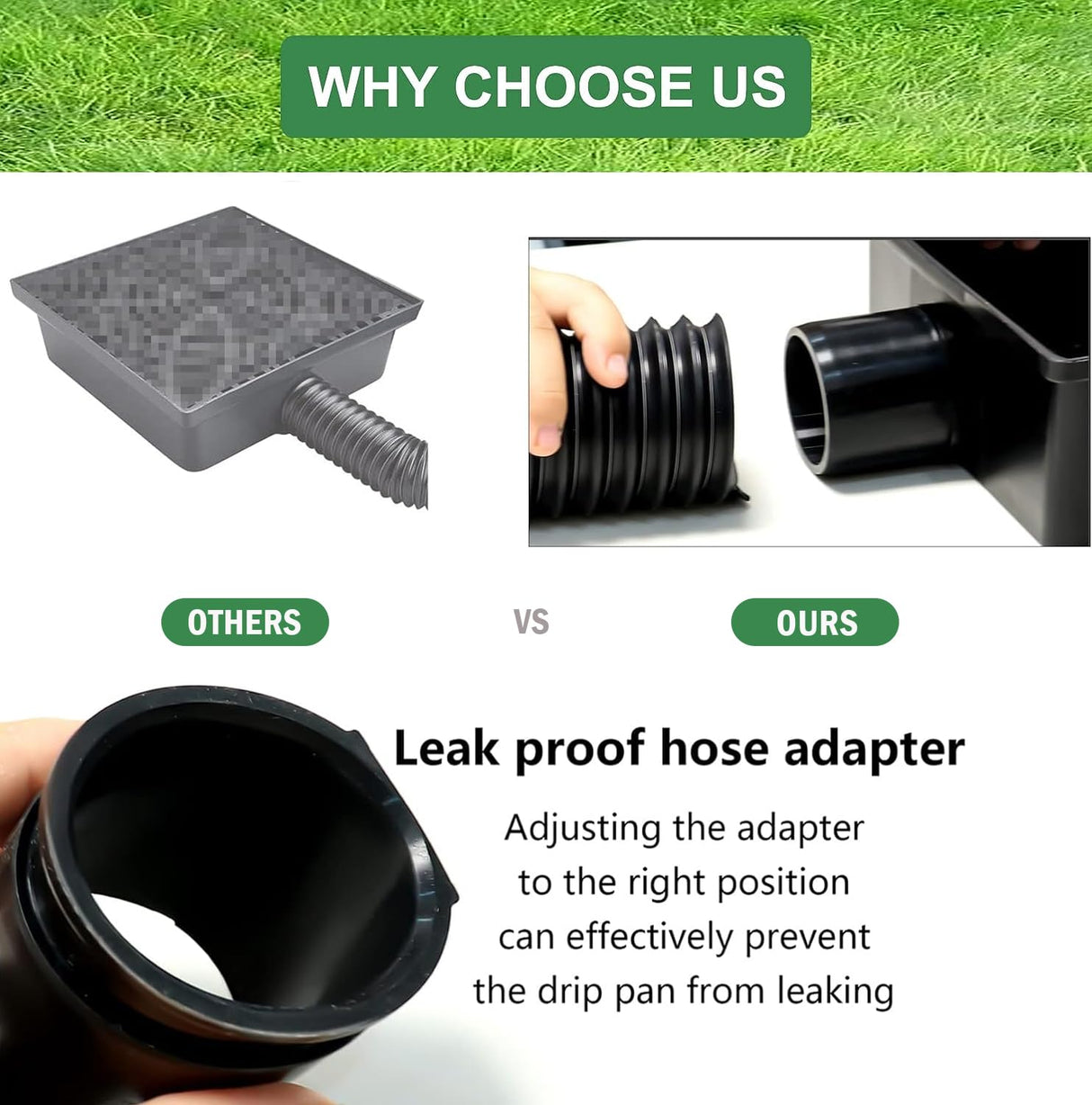 YOTODY Gutter Downspout Extensions,Catch Basin Low Profile Downspout Extender | No Deep Dig Catch Basin, Flexible Pipe Extension to 5.1ft, Protect House Foundation