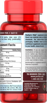 Puritan's Pride Tart Cherry Turmeric Complex, Dietary Supplement for Antioxidant Health, 60 Rapid Release Capsules