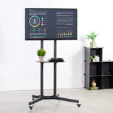 VIVO 1.5 inch M8 Threaded Locking Caster Wheels, Set of 4, Swivel, Rubber Base, Brake, Used for Standing Desk Frames, TV Stands, Carts, and More, PT-ST-015C