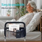 Bed Rails for Elderly Adults Safety with Adjustable Heights Storage Pocket Assist Support Side Railings for Seniors Citizens Slides Under Mattressbed Cane Bed Guard Bed Handles Bars (Grey)