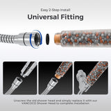 VANCOCO Handheld Shower Head with Filter 5 Spray Modes Bathroom Showerhead Water Saving Universal Bath Shower Head Only (Chrome)