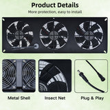 25W Solar Powered Exhaust Fan Kit with 12000mAh Lithium Battery Ideal for Chicken Coops Greenhouses Attics and Sheds 2600RPM 10ft Cord IP67 Waterproof Black