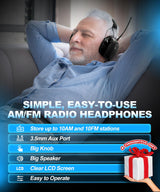 ZOHAN AM/FM Radio Headphone with Digital Display,Ear Protection Noise Reduction Earmuffs,Comfortable Hearing Protector(Black, Radio)