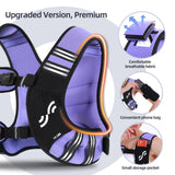 Weighted Vest for Men and Women: Sportneer 15lbs Weight Vest with Reflective Stripe Running Vest with Pocket for Workout Strength Training Fitness Muscle Building Weight Loss Weightlifting Purple
