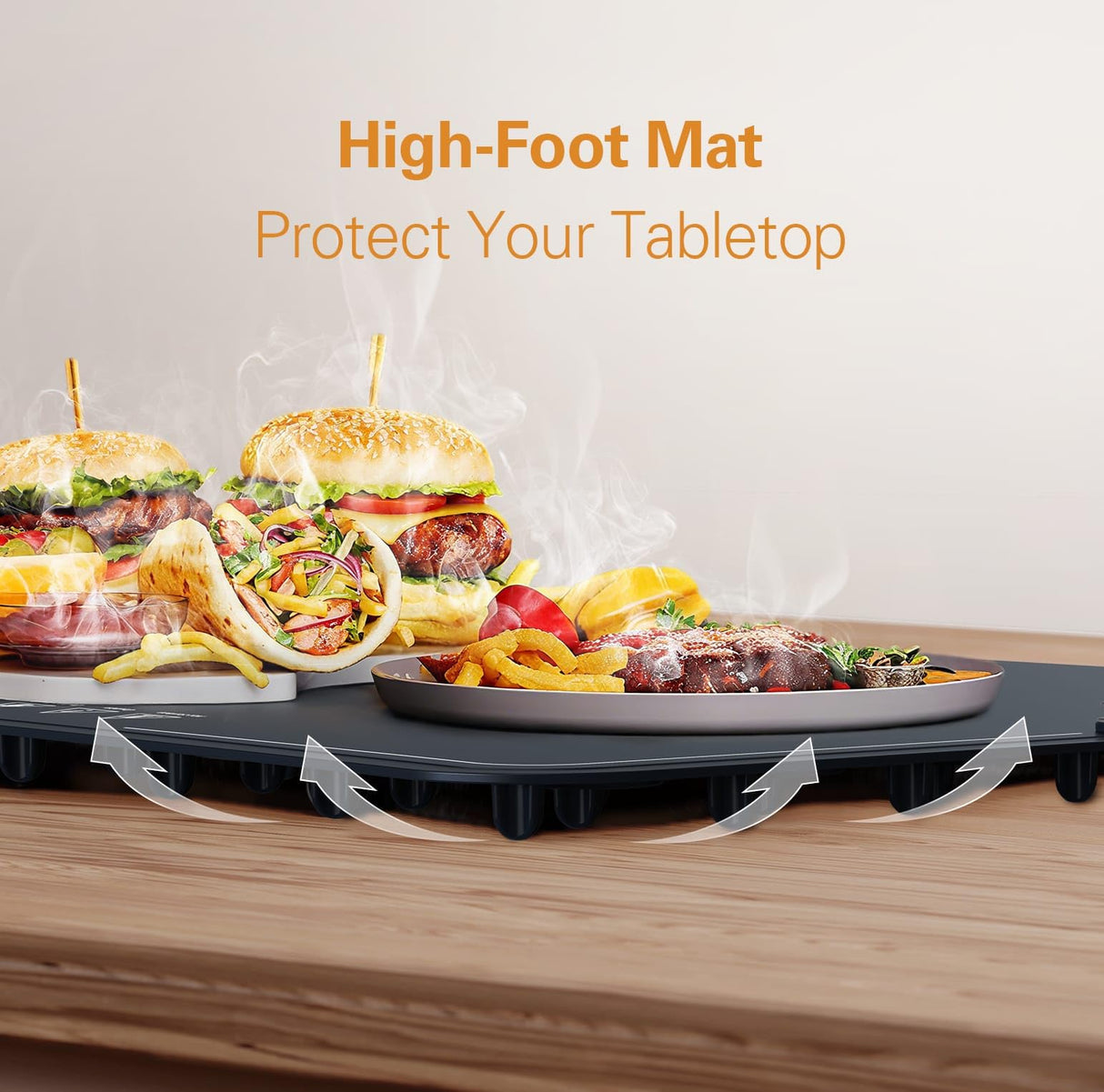 Zarler Warming Mat for Food with Insulated Cover, Food Warming Mat with 7 Temperature Modes and 6 Timer Settings, Electric Warming Tray Surface Heating, Foldable Warming Trays for Buffets Christmas