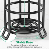 TomCare Toilet Paper Holder Toilet Paper Stand and Dispenser for 3 Spare Rolls Metal Wire Free-Standing Toilet Tissue Paper Roll Storage Shelf Bathroom Accessories Storage Organizer Black
